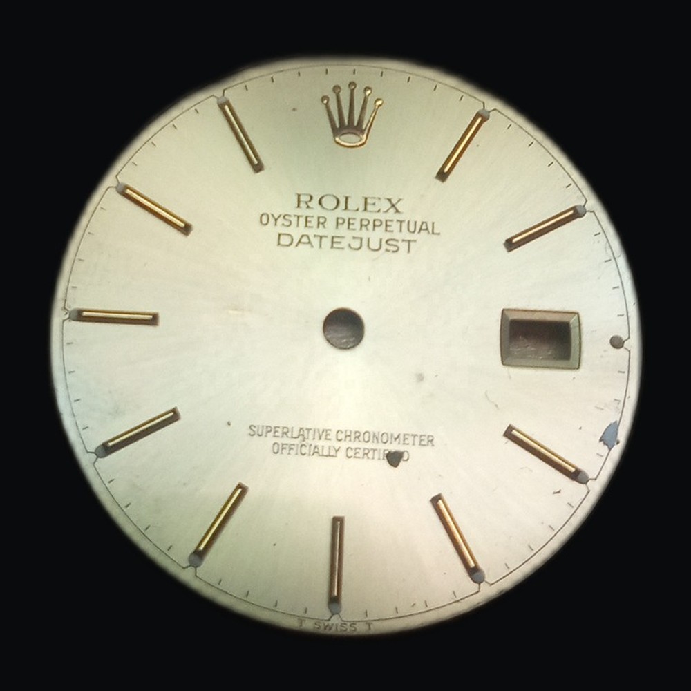 Rolex Datejust dial before refinishing