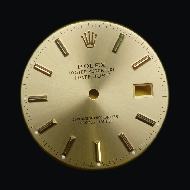 Datejust — Gold sunburst · applied batons