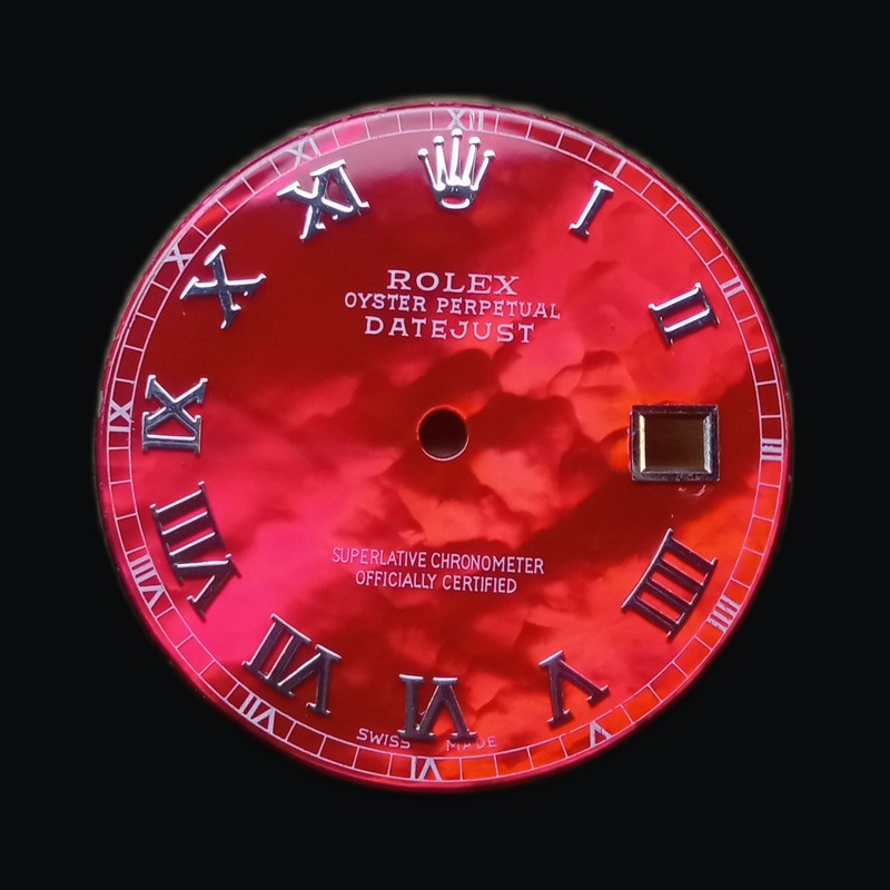 Datejust — Red mother-of-pearl · Roman numerals