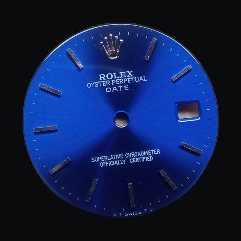 Oyster Perpetual Date — Blue sunburst refinish